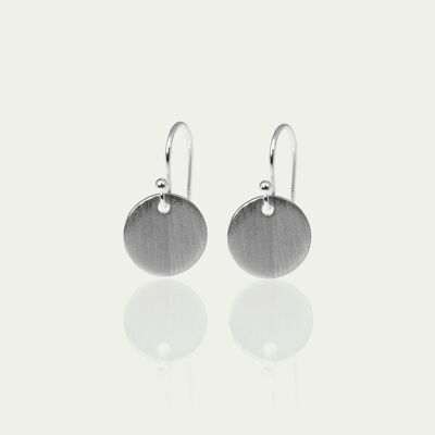 Orecchini a moneta smerigliati, argento sterling