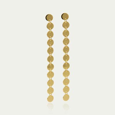 Ohrhänger Mini Coin Line, Gelbgold vergoldet