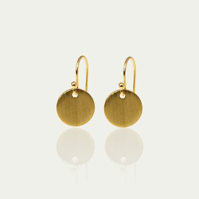 Boucles d'oreilles Frosted Coin, plaqué or jaune