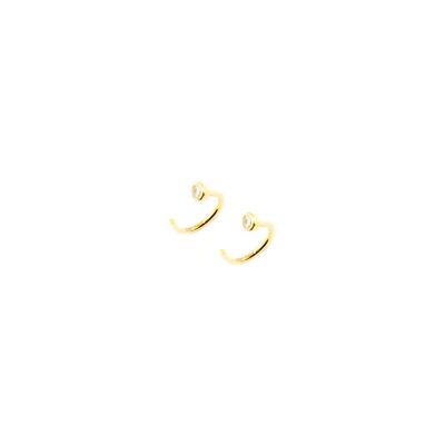 Earrings Glam Hoop, yellow gold plated