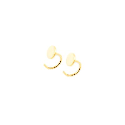 Earrings Disc Hoop, yellow gold plated