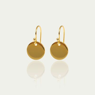 Earrings Coin, yellow gold plated