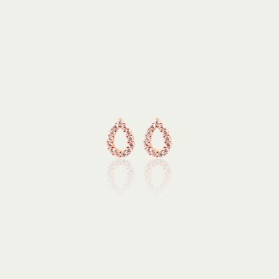 Clous d'oreilles Shiny Drop, plaqué or rose