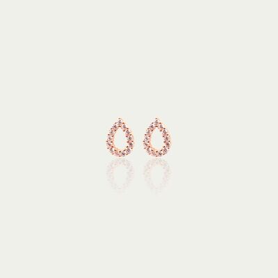 Ear studs Shiny Drop, rose gold plated