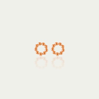 Ear studs Bubbles Circle, rose gold plated