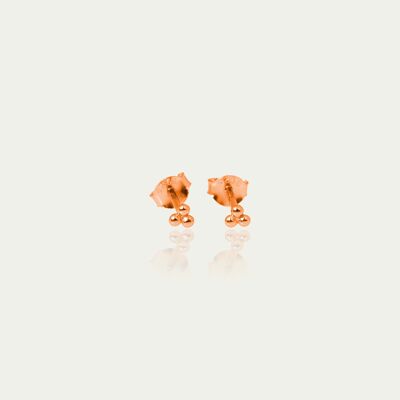 Ear studs Mini Bubbles Triangle, rose gold plated