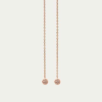 Earrings Mini Pavé, rose gold plated