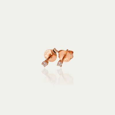Studs Glam Prong Setting, Rose Gold Plated, Crystal