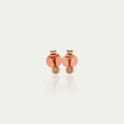 Ear studs Glam, rose gold plated, Crystal