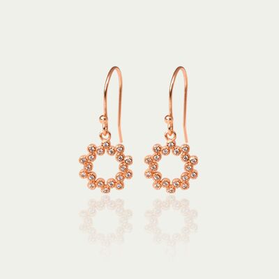 Earrings Sparkling, rose gold plated