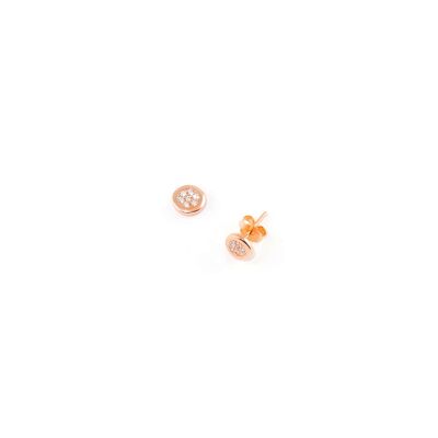 Ear studs Endless Pavé, rose gold plated, Crystal