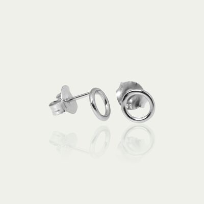 Ear studs Circle, sterling silver