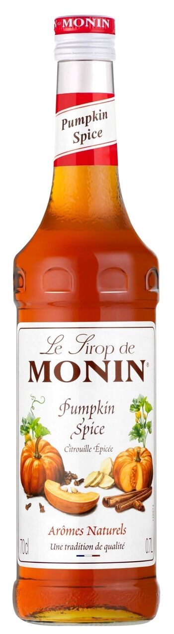 Sirop Saveur Citrouille Épicée MONIN pour aromatiser vos boissons préférées - Arômes naturels - 70cl