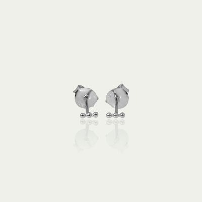 Mini Bubbles Bar Stud Earrings, Sterling Silver