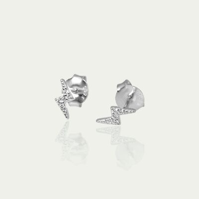 Boucles d'oreilles Flash avec zircone, argent sterling