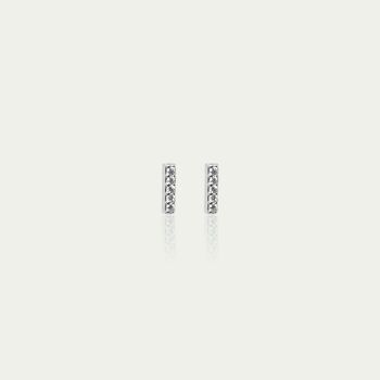 Clous d'oreilles mini bar avec zircone, argent sterling 2