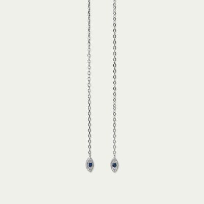 Boucles d'oreilles Evil Eye, argent sterling