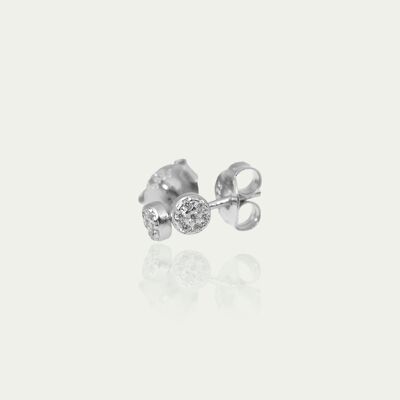 Mini pavé earrings in sterling silver