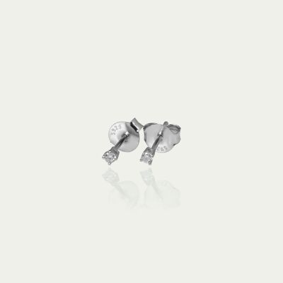 Boucles d'oreilles Glam Prong, argent sterling, cristal