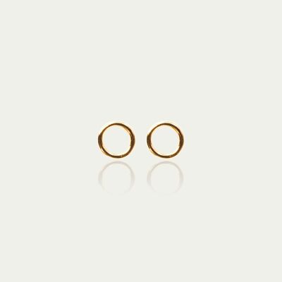 Ear studs Circle, yellow gold plated
