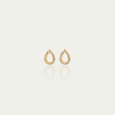 Ear studs Shiny Drop, yellow gold plated