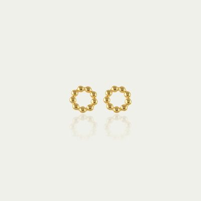 Ear studs Bubbles Circle, yellow gold plated