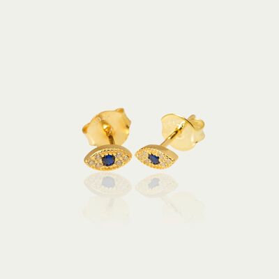 Ohrstecker Evil Eye, Gelbgold vergoldet