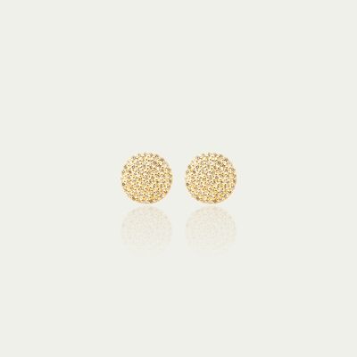 Ear studs pavé, yellow gold plated