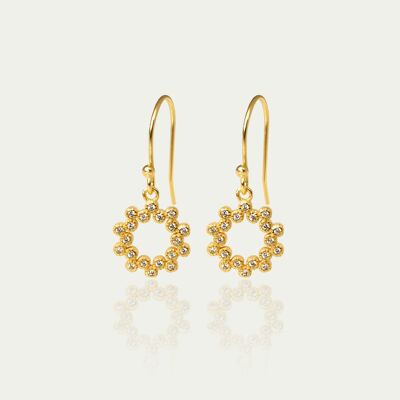 Earrings Sparkling, yellow gold plated