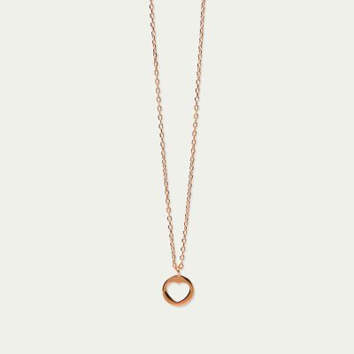 Necklace Disc Heart, rose gold plated