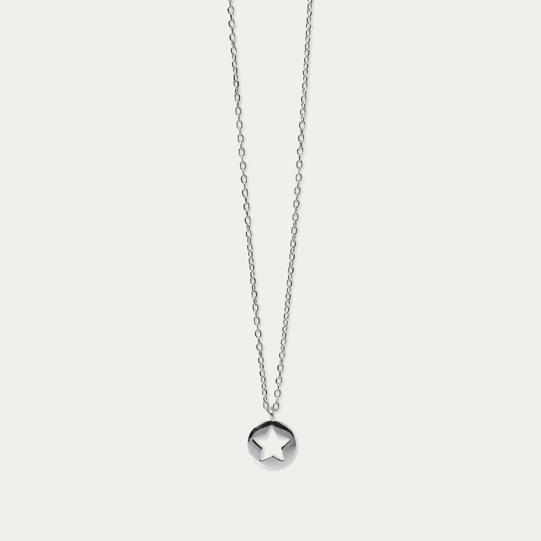 Collier Disc Star, argent sterling