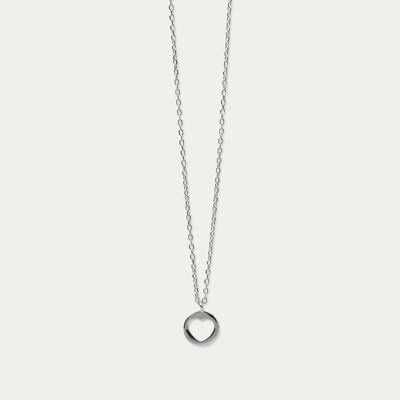 Collier Disque Coeur, argent massif