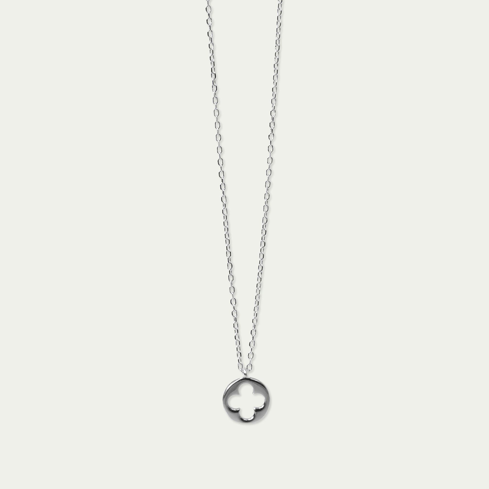Collana Disc Clover, argento