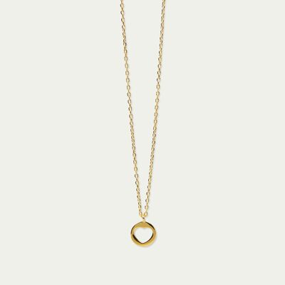 Necklace Disc Heart, yellow gold plated