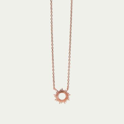Necklace Sun, rose gold plated