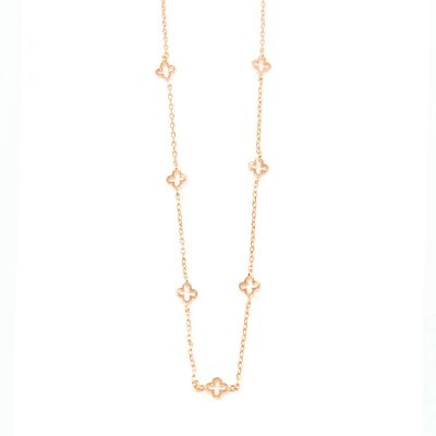 Collier Endless Clover, plaqué or rose