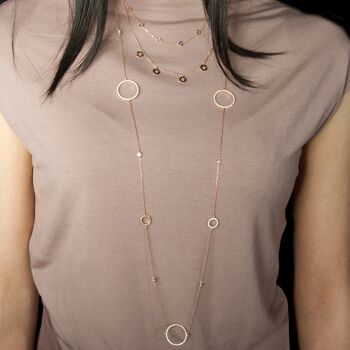 Collier Endless Clover, plaqué or rose 2