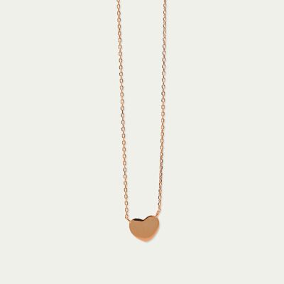Necklace heart, rose gold plated