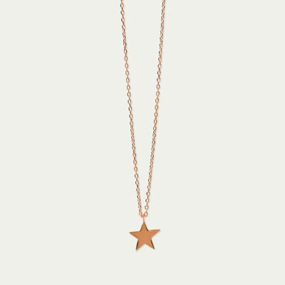 Necklace star, rose gold plated