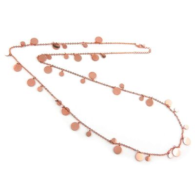 Necklace Endless Disc, rose gold plated