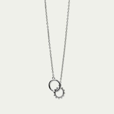 Collier double anneau, argent sterling