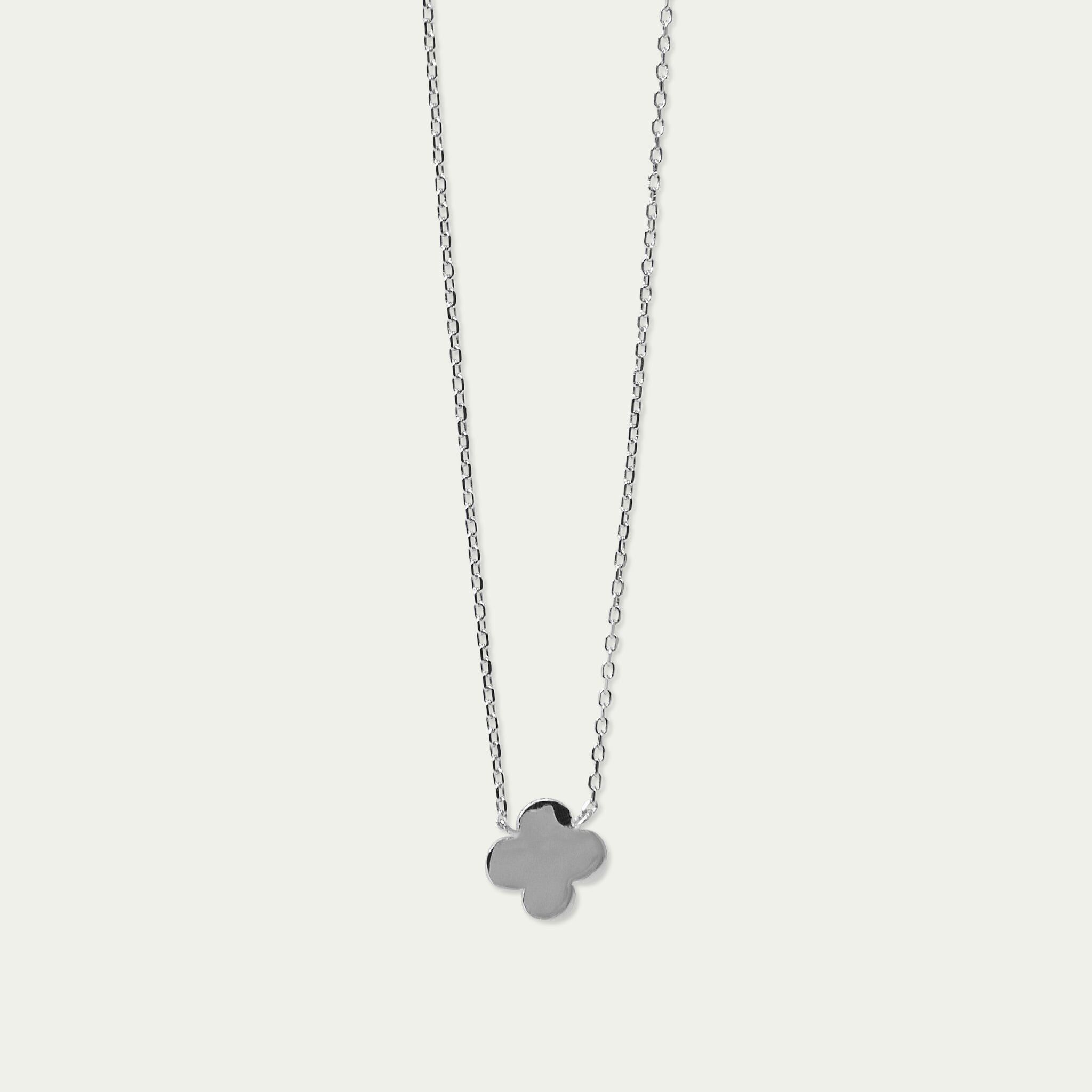 Collier trèfle, argent sterling