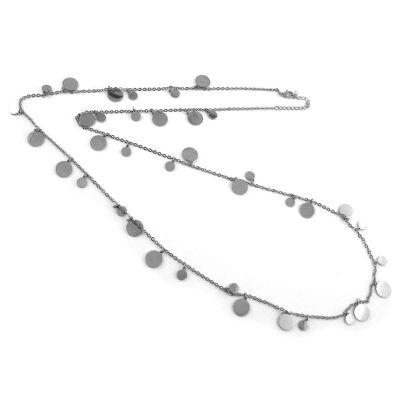 Endless Disc Necklace, silver