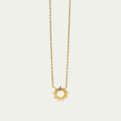 Necklace Sun, yellow gold plated