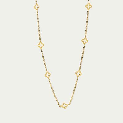 Endless Clover necklace, yellow gold plated