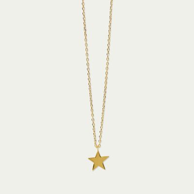 Necklace star, yellow gold plated