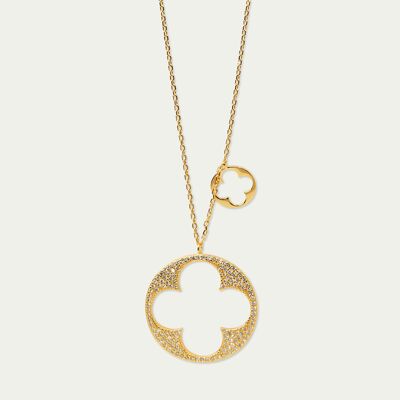 Collana Big Shiny Clover, placcata oro giallo