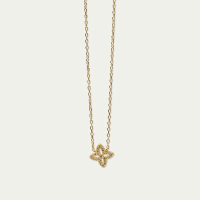 Necklace Shiny Clover, yellow gold plated