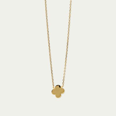 Necklace trefoil, yellow gold plated