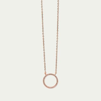 Necklace Big Circle, rose gold plated